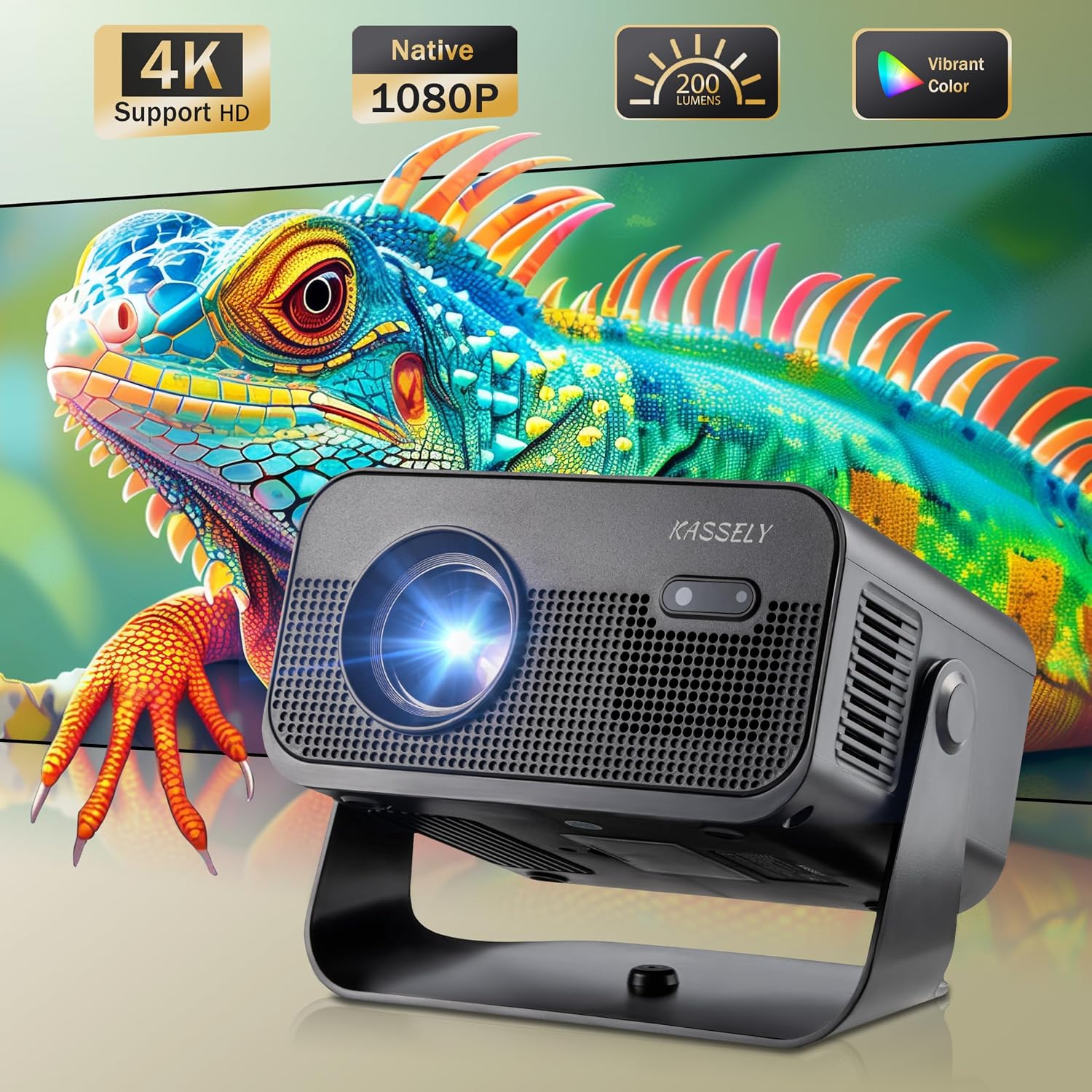 Detalle de KASSELY Mini Projector 720P Portable 📽