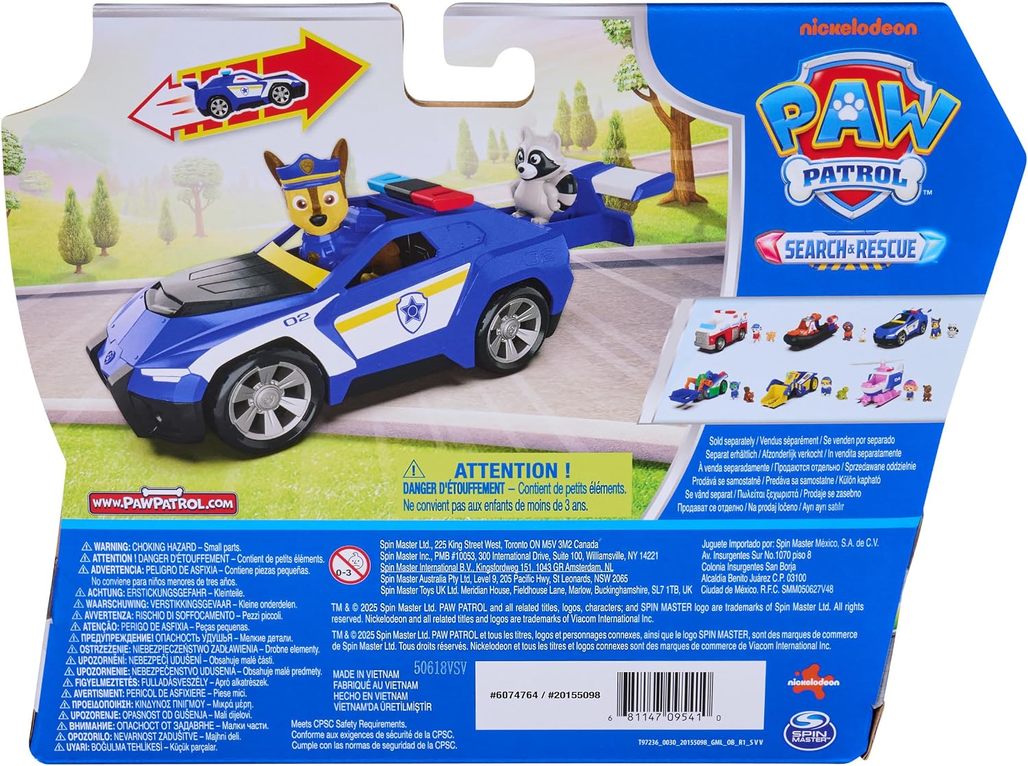 Thumbnail 6 de Paw Patrol Pat Patrouille – Véhicule figurine Chase Search & Rescue Mission (voiture enfant à propulser)
