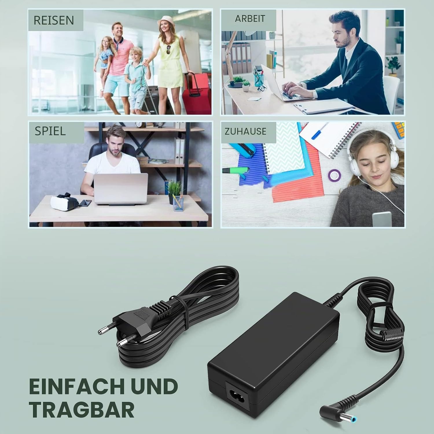 Thumbnail 6 de 45W Laptop-Ladegerät Kabel 19,5V 2,31A – kompatibel mit HP 15, 17, ProBook, EliteBook (div. Modelle)