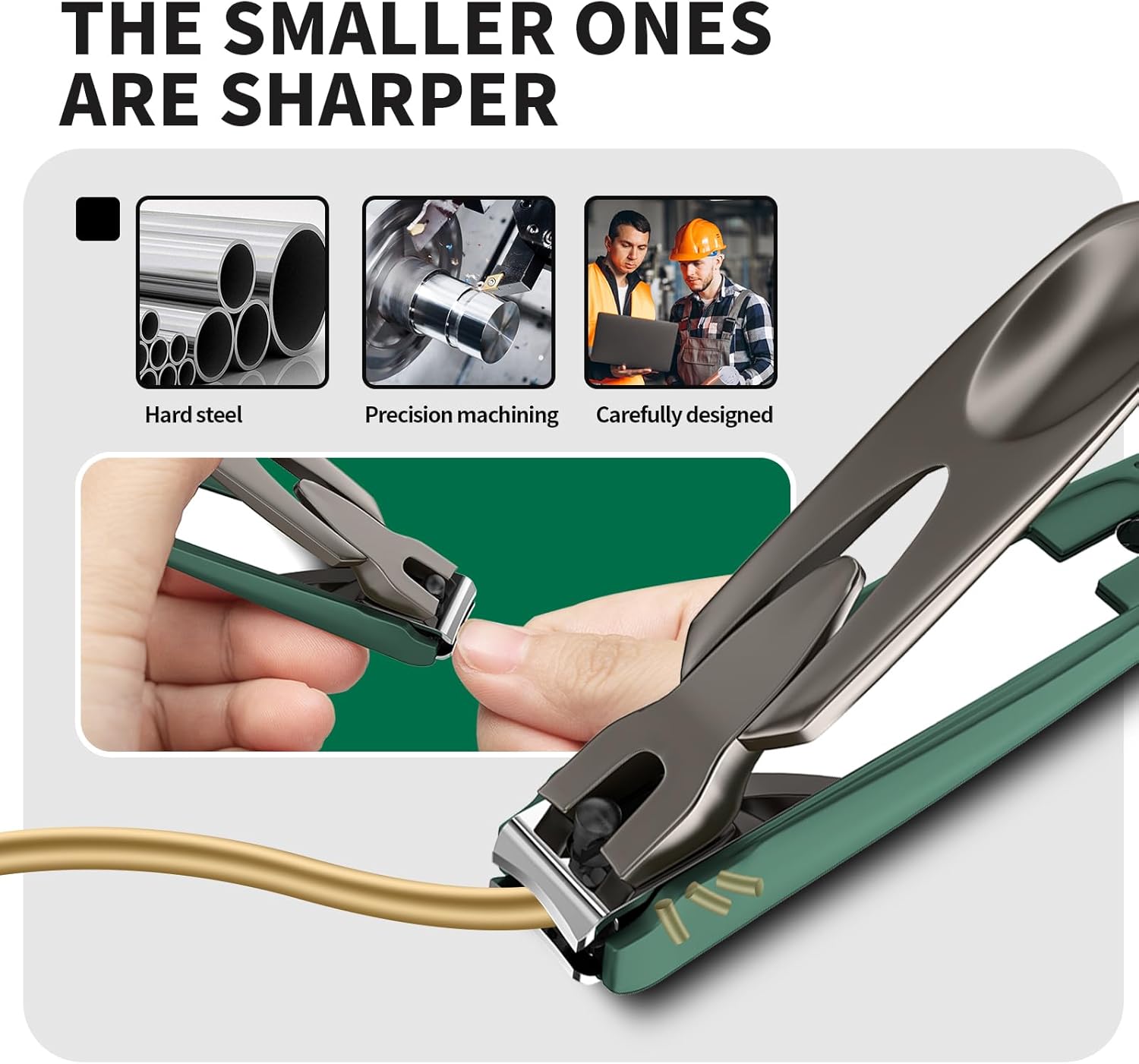 Thumbnail 3 de VANWIN Nail Clippers for Men with Catcher (2-Pack Large & Small) – anti-splash self-collecting trimmer set for fingernails & toenails