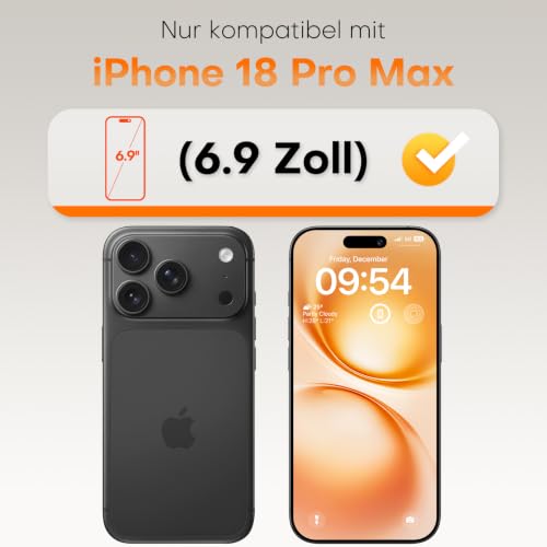 Thumbnail 1 de TOCOL Panzerglas für iPhone 18 Pro Max 6,9 Zoll – einfache Montage, 9H Schutz