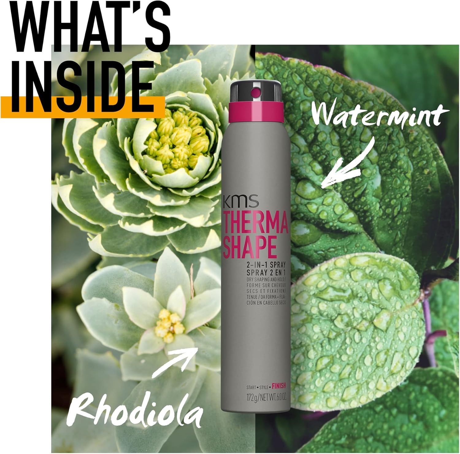 Detalle 2 de KMS ThermaShape 2-in-1 Spray: 200ml, For All Hair Types, Style Memory & Hold, Heat Protection