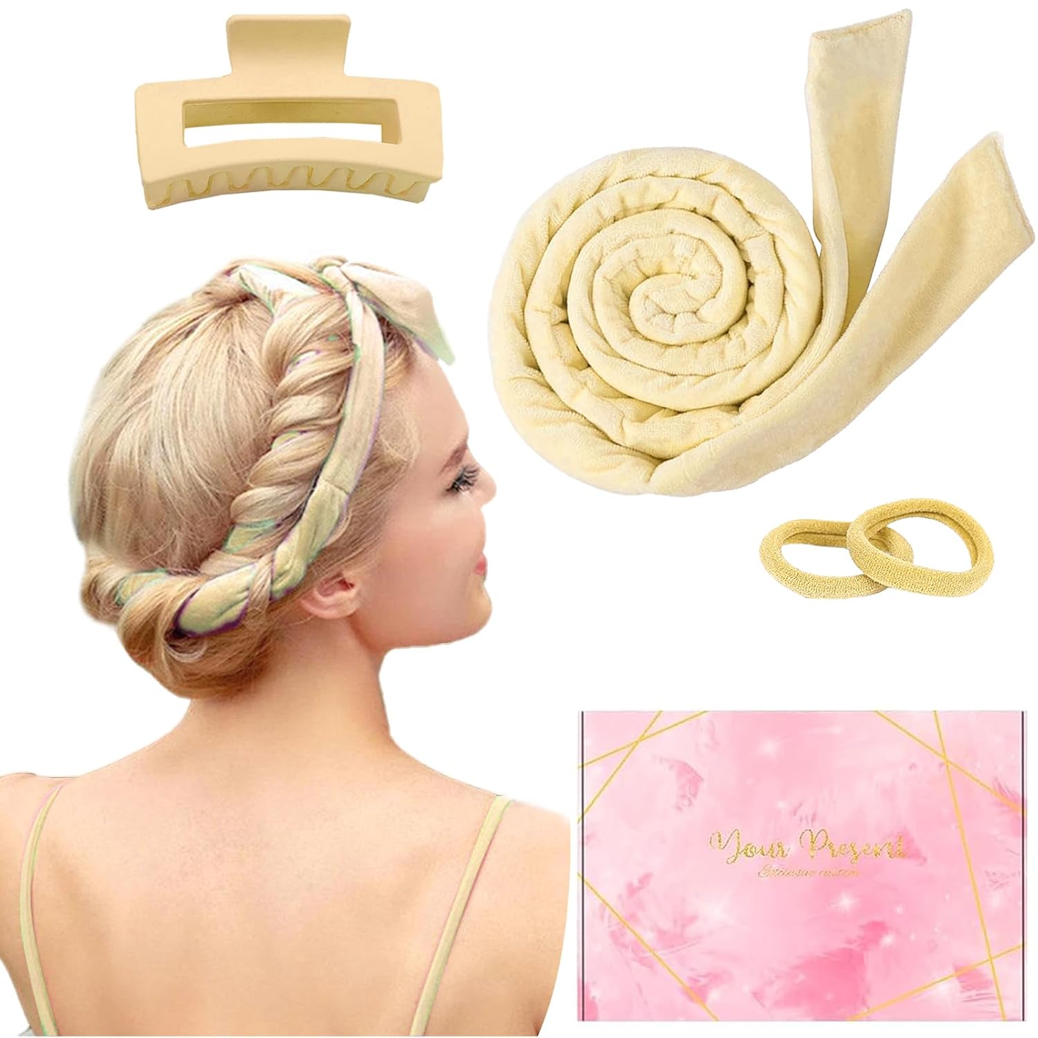 Thumbnail 6 de Neu Lockenwickler Locken Ohne Hitze – Satin Stirnband für nächtliche Heatless Curls