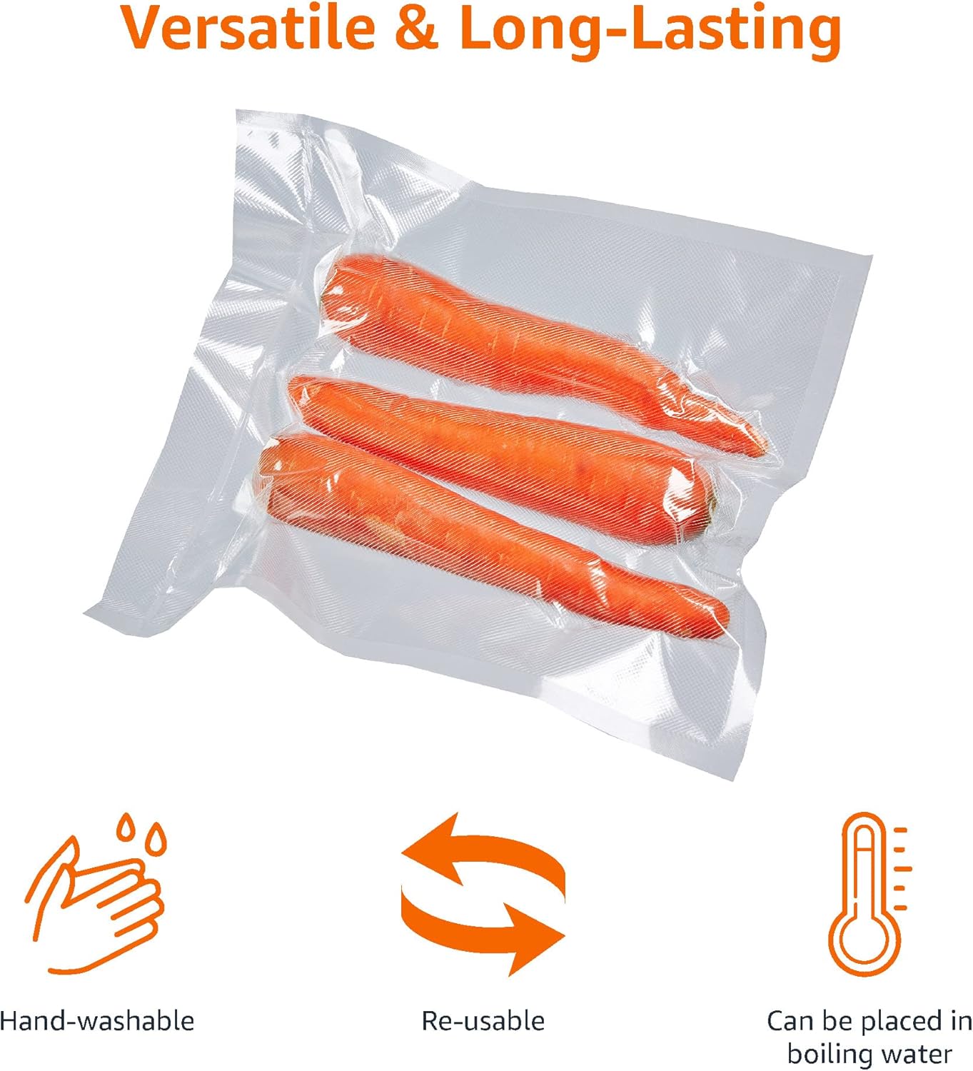 Thumbnail 3 de Amazon Basics Vacuum Food Sealer Roll, Pack of 2 (22 cm x 500 cm)