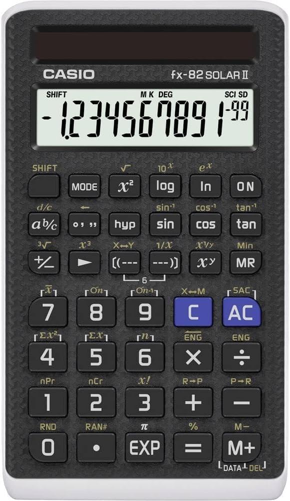 Thumbnail 1 de Casio FX-82SOLARII Schulrechner Schwarz mit 12-stelliger Anzeige und Solar (Hardcase)