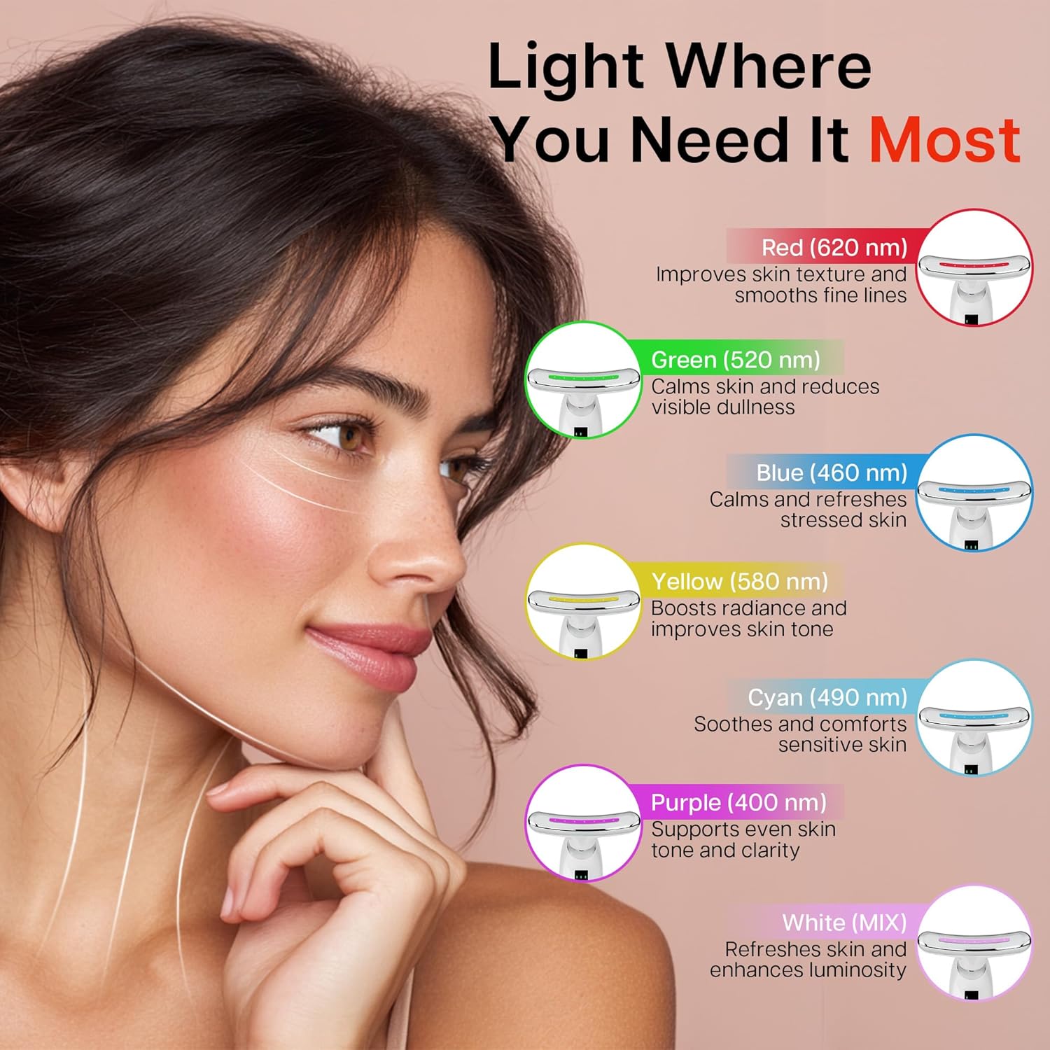 Thumbnail 2 de VRAIKO Masseur de beauté Lilas 7 en 1 – Sculpte et lifte le visage et le cou