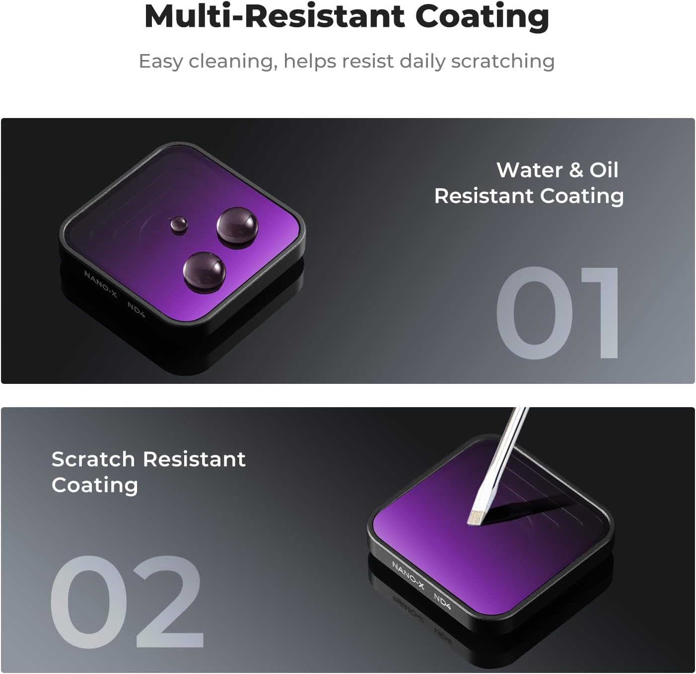 Thumbnail 4 de K&F Concept PL ND Filter Set for GoPro HERO Compact — 4-Pack (ND4/ND8/ND16) with CPL and 28-layer Coated Optical Glass