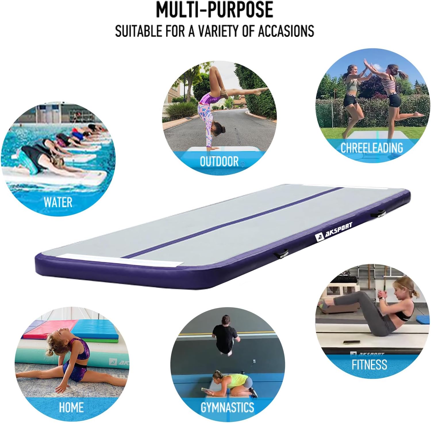Thumbnail 5 de AKSPORT Gymnastics Air Mat Inflatable Tumble Track