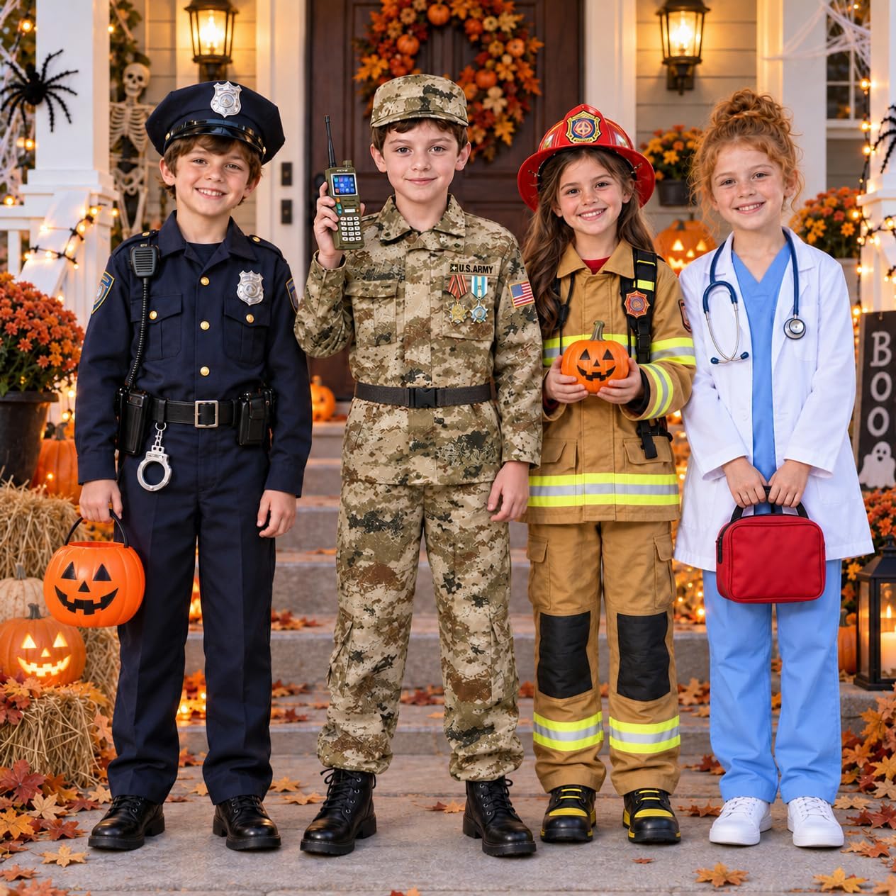 Thumbnail 6 de Metemot 10-Piece Kids Army Costume with Sound-and-Light Toys, Khaki Camo