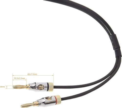 Thumbnail 1 de Amazon Basics Câble d’enceinte 16AWG avec embouts banane plaqués or (4 mm) – 1,8 m, CL2, 99,9 % sans oxygène