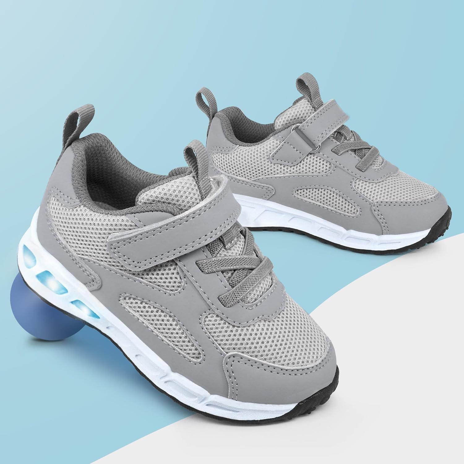 Thumbnail 1 de YESKIS Toddler Light Up Shoes: Breathable Mesh, No-Tie Closure, Safe Non-Slip Sole