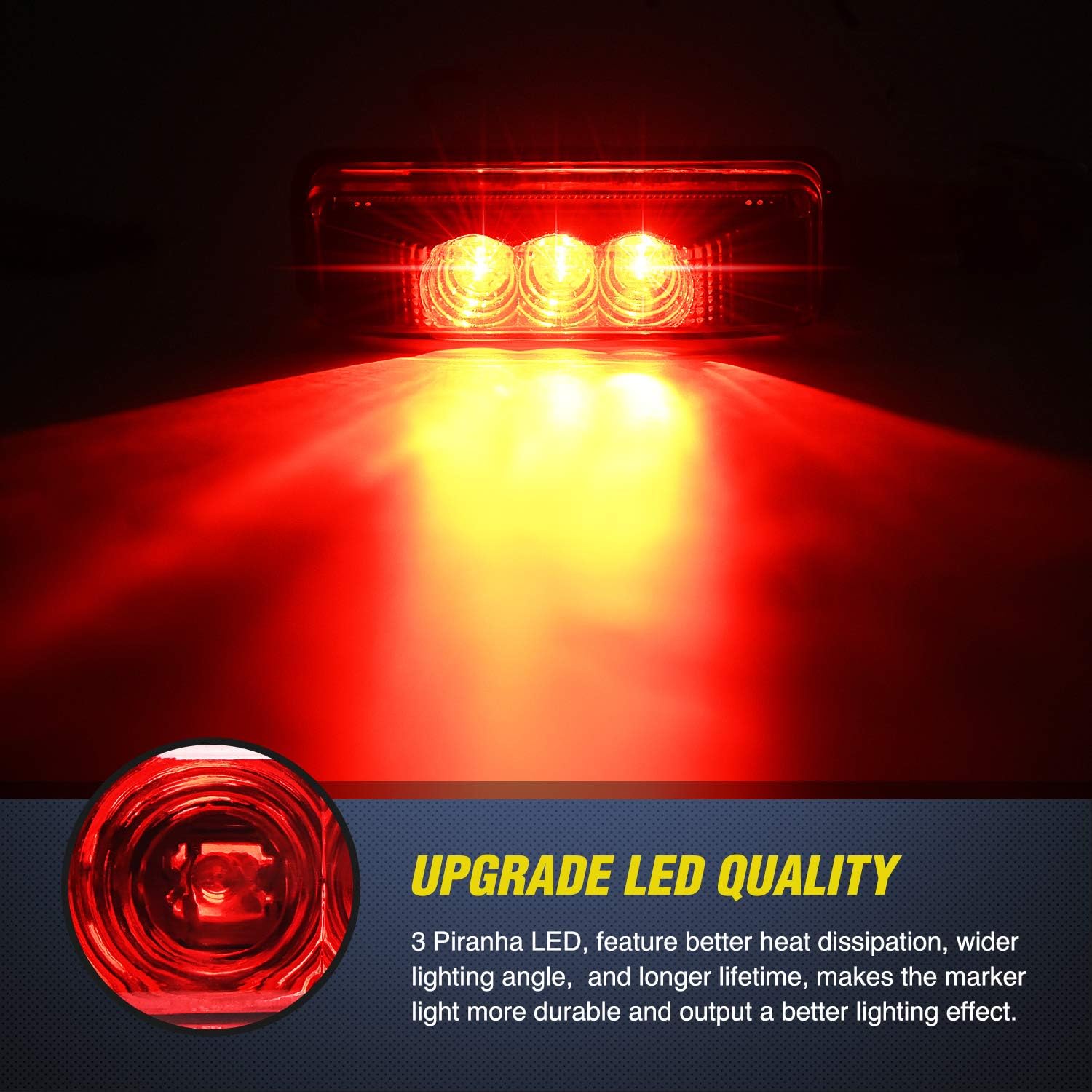 Thumbnail 2 de Nilight TL-32 3 LED Trailer Red Marker Lights 🚚