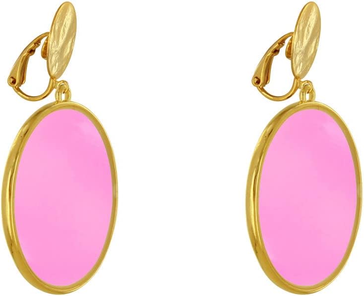 Thumbnail 2 de Les Poulettes Bijoux orecchini clip in metallo dorato con cerchio colorato traslucido