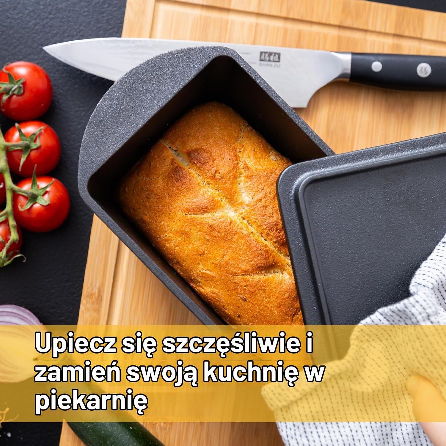 Detalle 2 de Chefarone CHEF000067 – żeliwna forma do chleba z pokrywką, 3 l, do 300°C