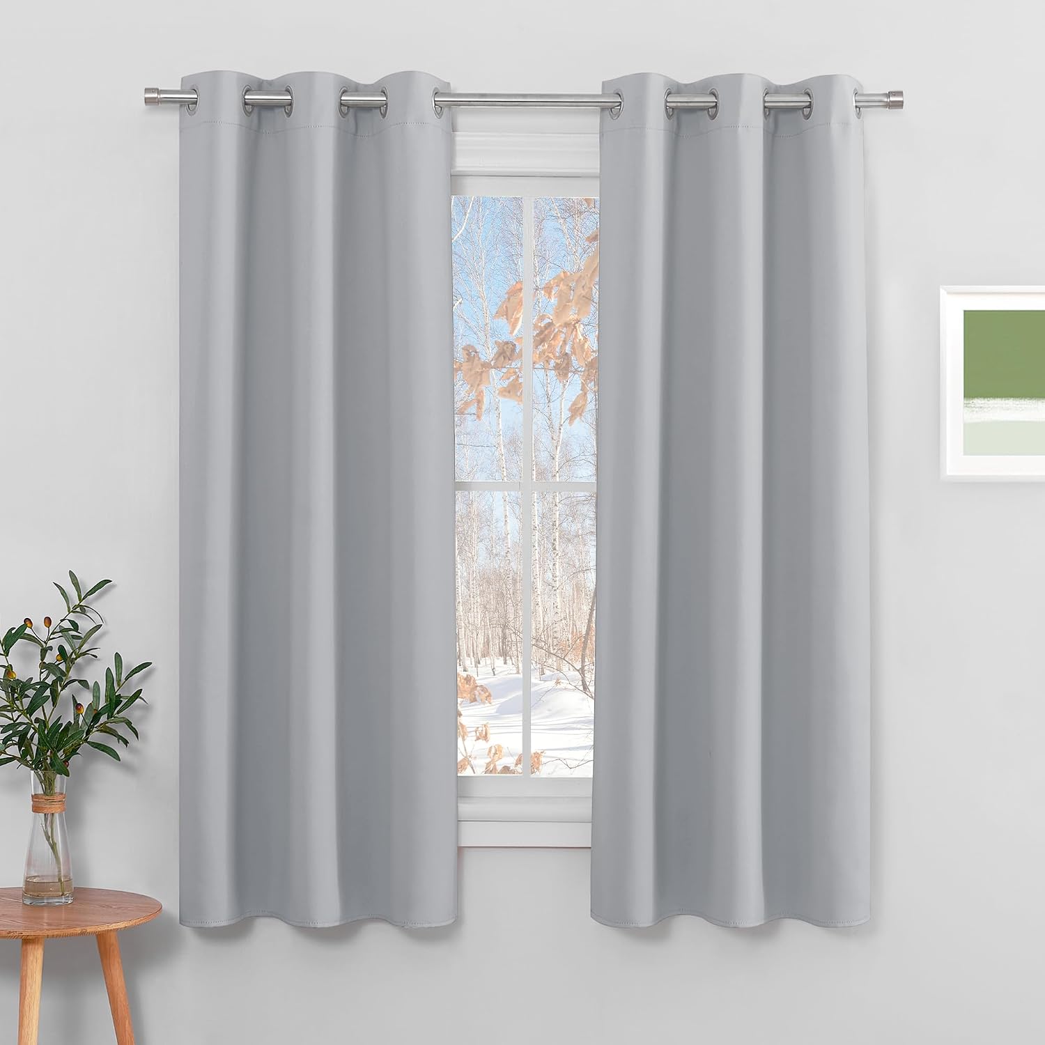 Detalle de PONY DANCE Silver Grey Blackout Curtains 37x63 in 📐