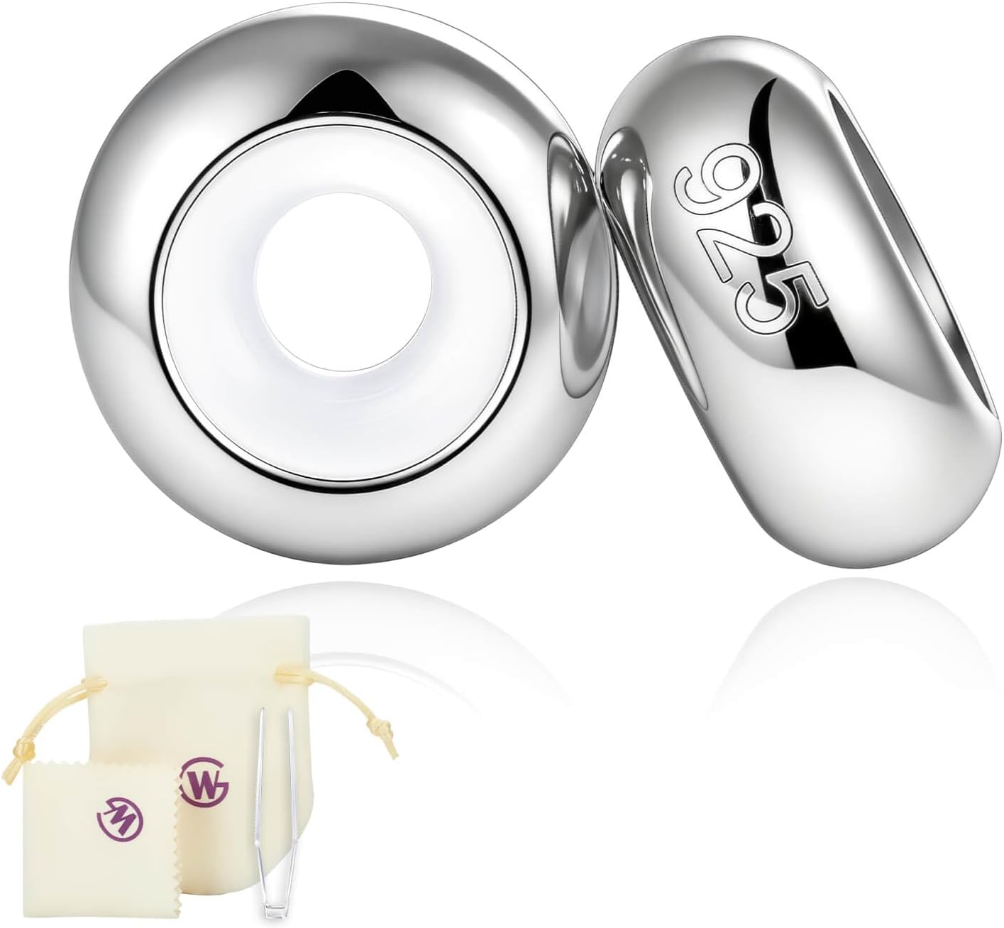 Thumbnail 6 de GW Charms Stopper aus 925er Sterling Silber mit Silikon-Clip für Bead- und Spacer-Armbänder