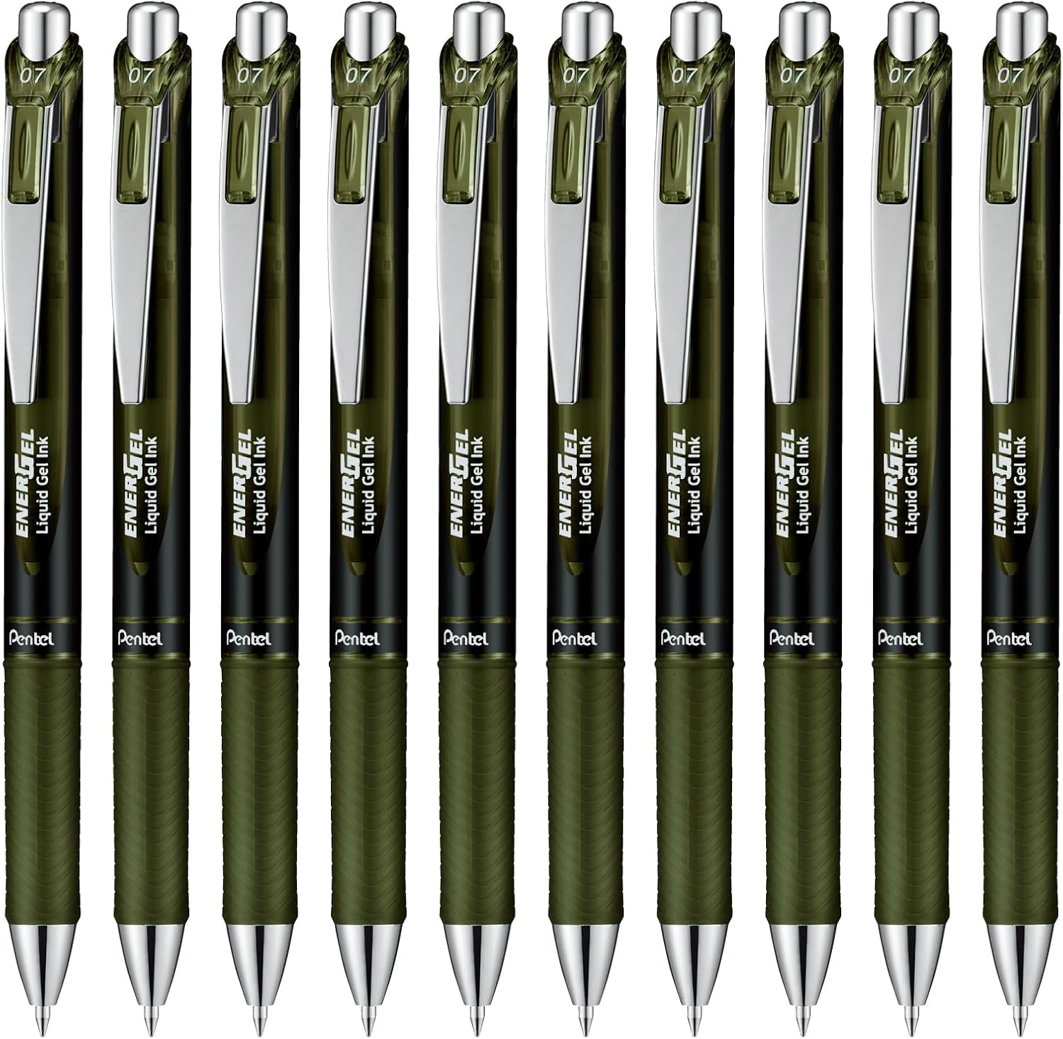 Detalle de Pentel EnerGel XM BL77A2 gelpenna, indigo-svart med klickmekanism