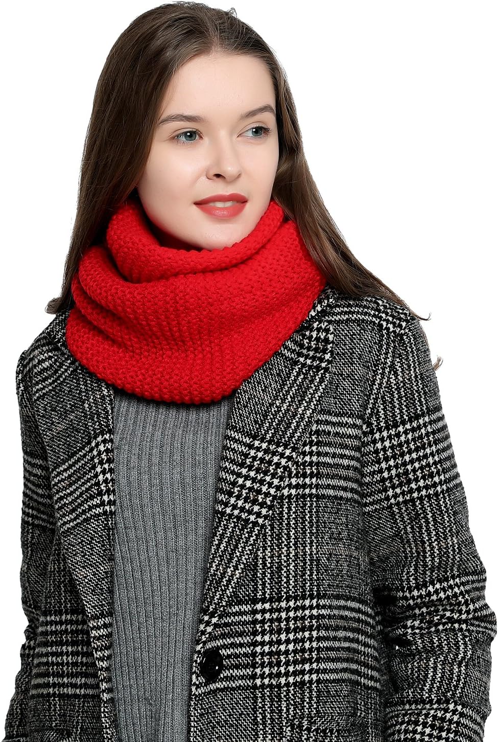 Detalle 2 de DonDon Écharpe femme hiver – écharpe tubulaire en laine, snood et cache-cou