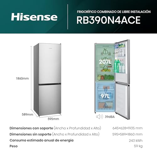Thumbnail 1 de Hisense RB390N4ACE frigorífico combi 304 L silencioso