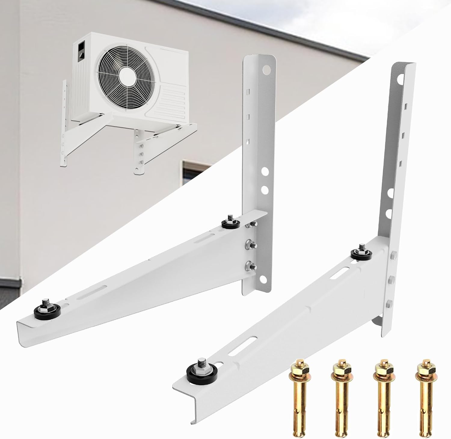 Detalle de Ogival Mini Split Bracket: Heavy-Duty Wall Mount for 9,000–18,000 BTU AC Units