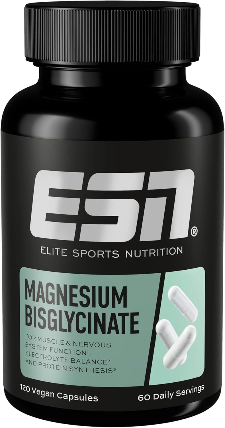 Detalle de ESN Magnesium Caps - Magnésium Bisglycinate, 194 mg par capsule, 120 gélules (approvisionnement 2 mois) - Fabriqué en Allemagne