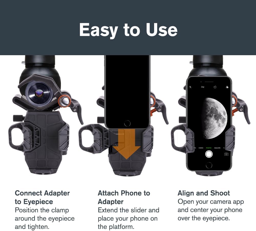 Detalle de Celestron NexYZ 3-Axis Universal Smartphone Adapter (81055) pour digiscopie