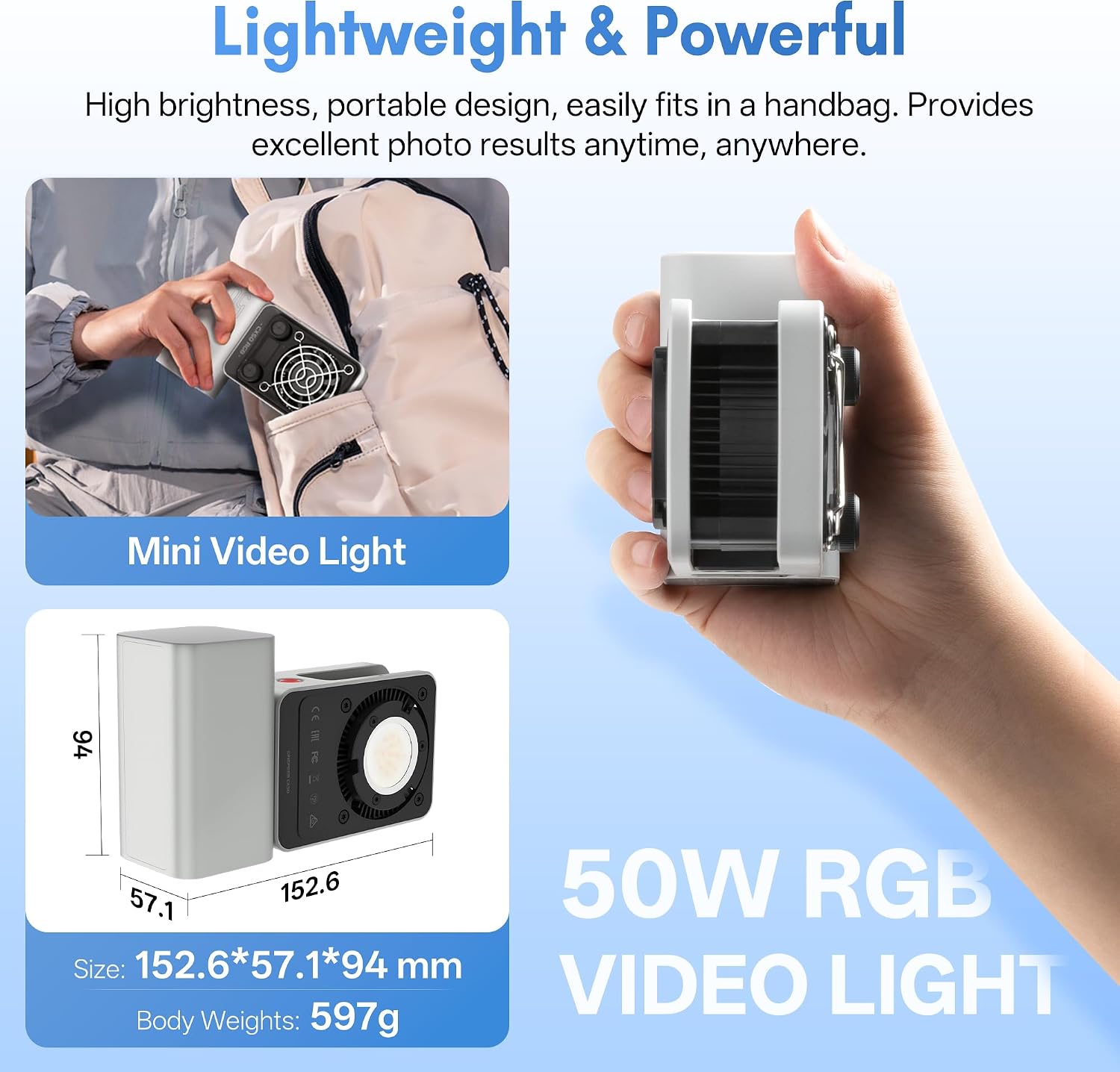 Thumbnail 6 de ZHIYUN CINEPEER CX50 RGB 50W Handheld Video Light