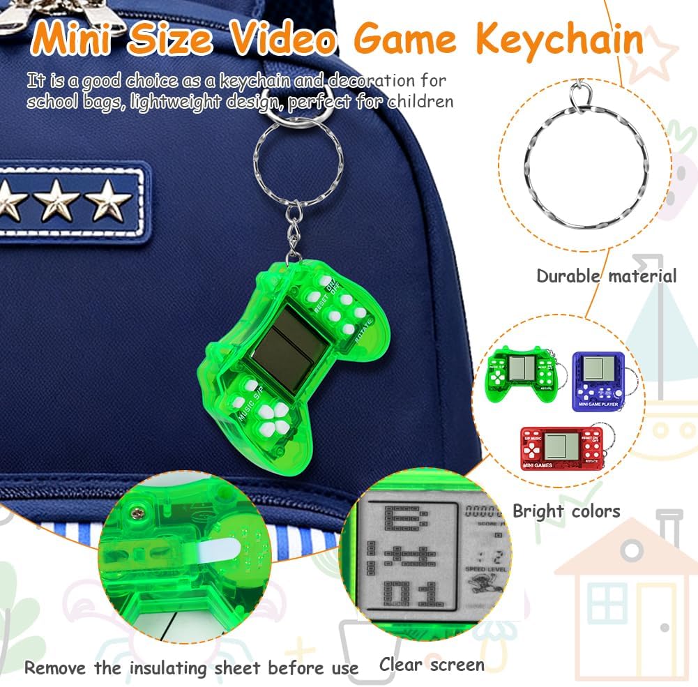 Thumbnail 4 de Vicloon 12Pcs Video Game Party Bag Fillers – Retro Handheld Keychains for Kids
