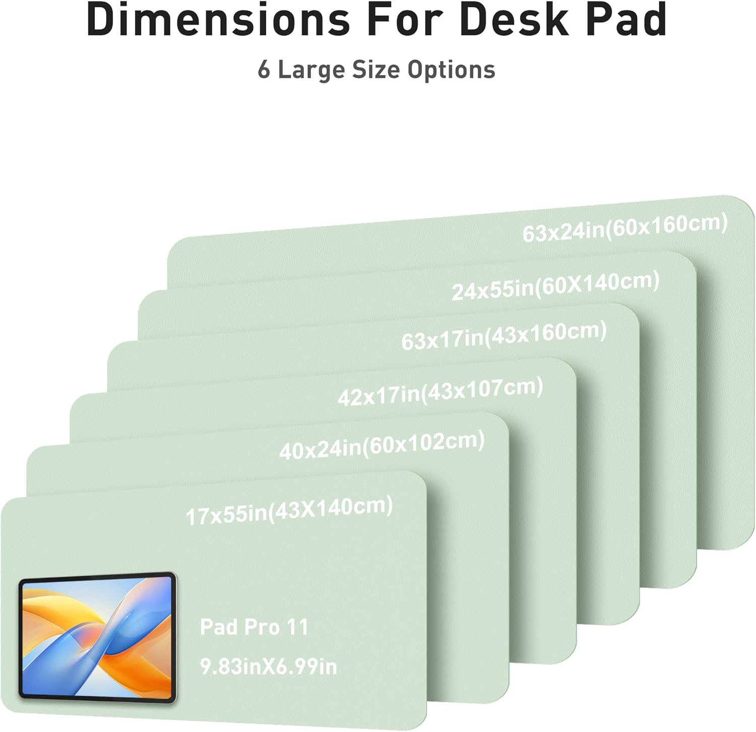 Detalle 1 de Aothia 40" x 24" Faux Leather Desk Mat, Large Mouse Pad with Suede Backing