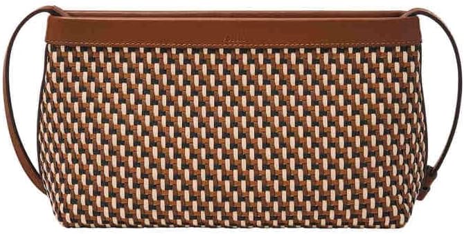 Thumbnail 3 de Borsa a mano Fossil Penrose in pelle e tessuto, clutch con tracolla regolabile e staccabile