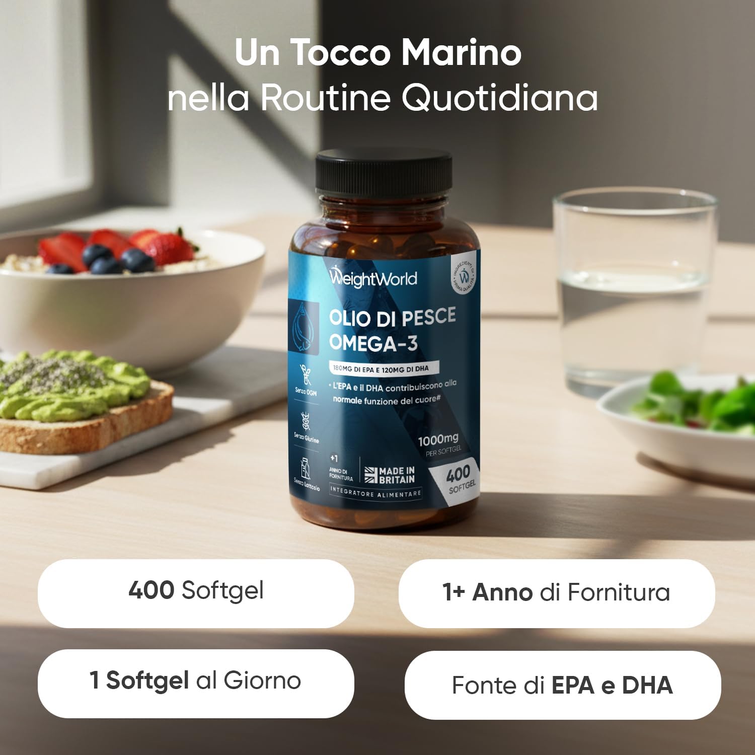Detalle 2 de WeightWorld Omega 3 400 softgel 1000 mg
