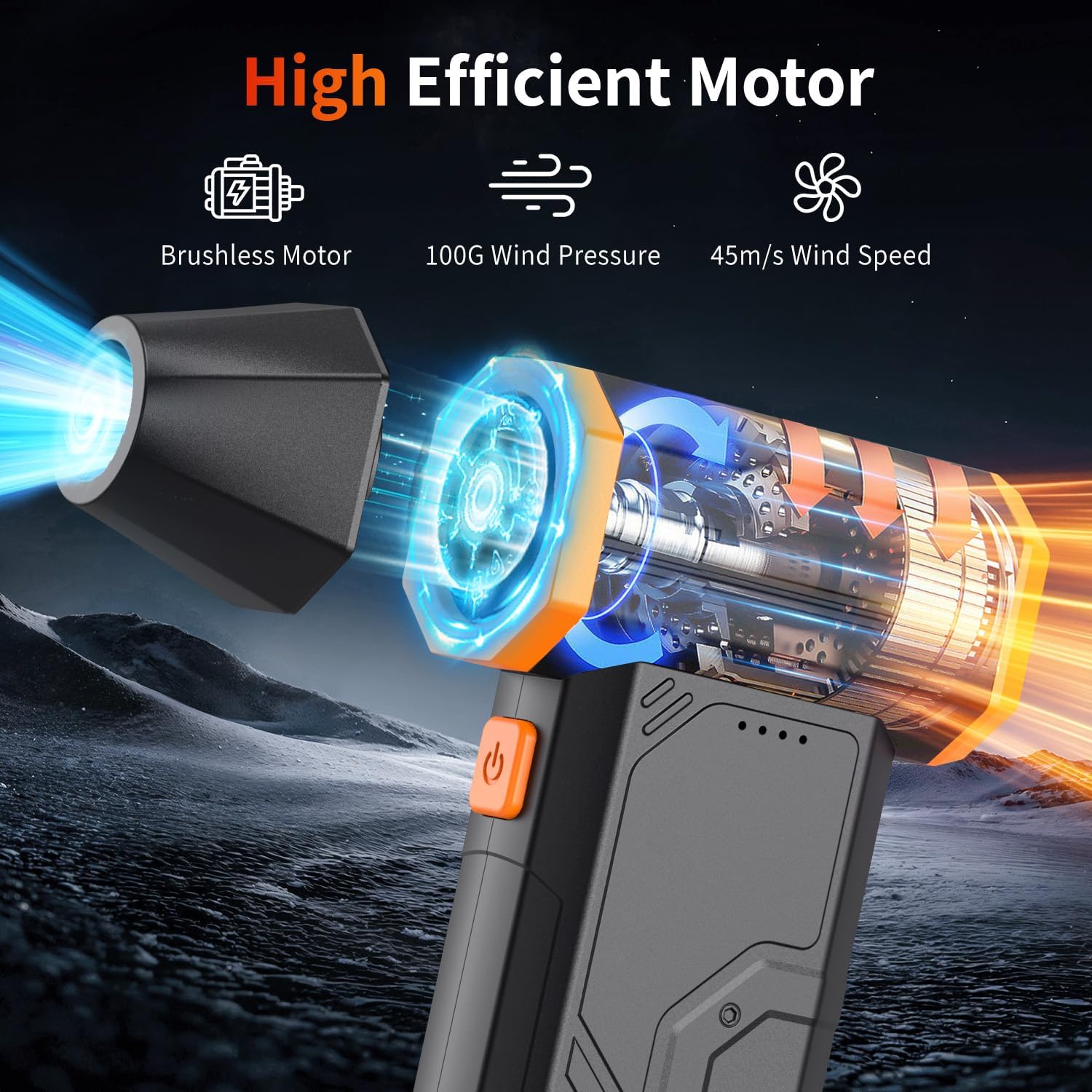Detalle 2 de CAGIWIRU W15 Cordless Air Duster, 110,000 RPM Brushless Motor, 3 Speeds