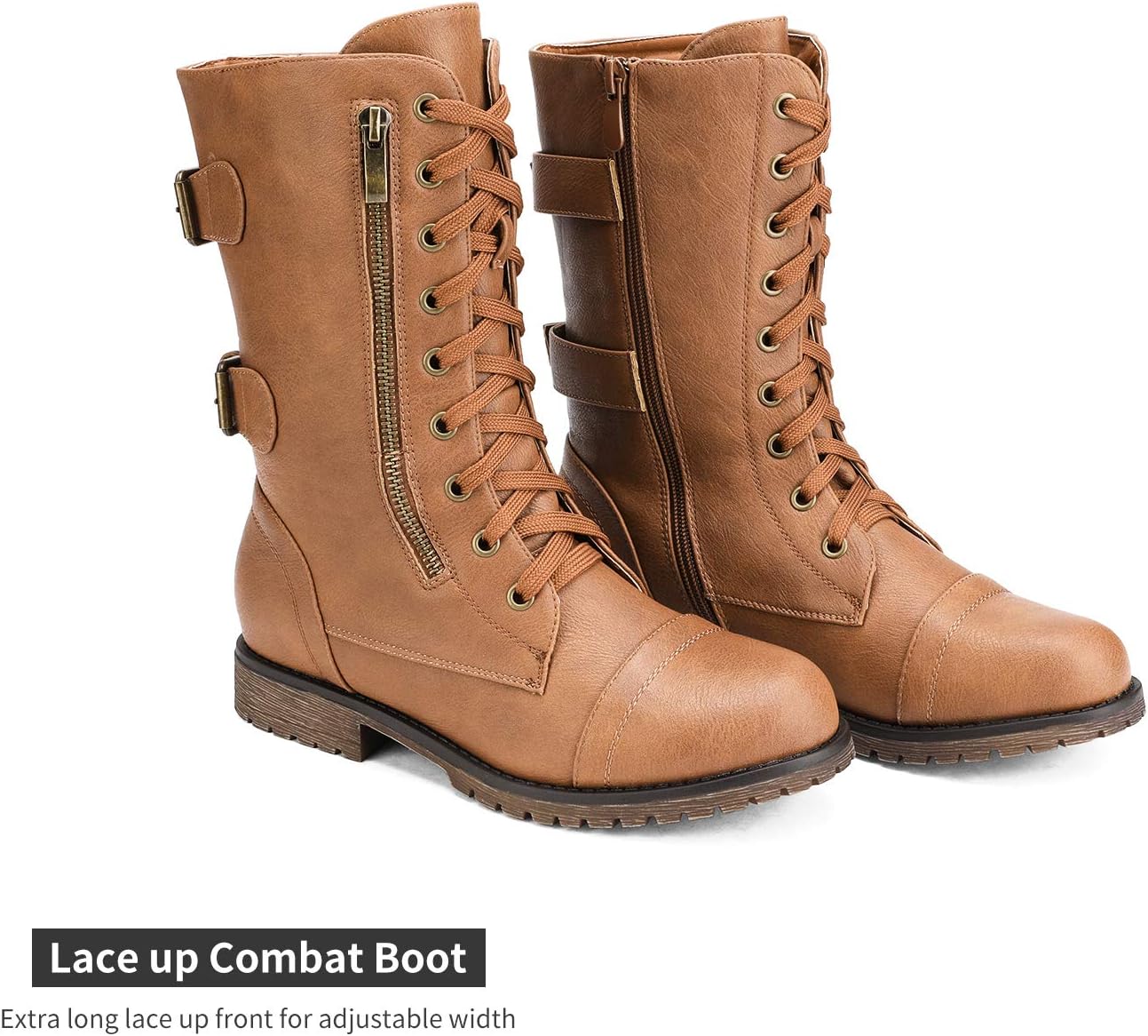 Detalle de DREAM PAIRS Mid-Calf Combat Boots