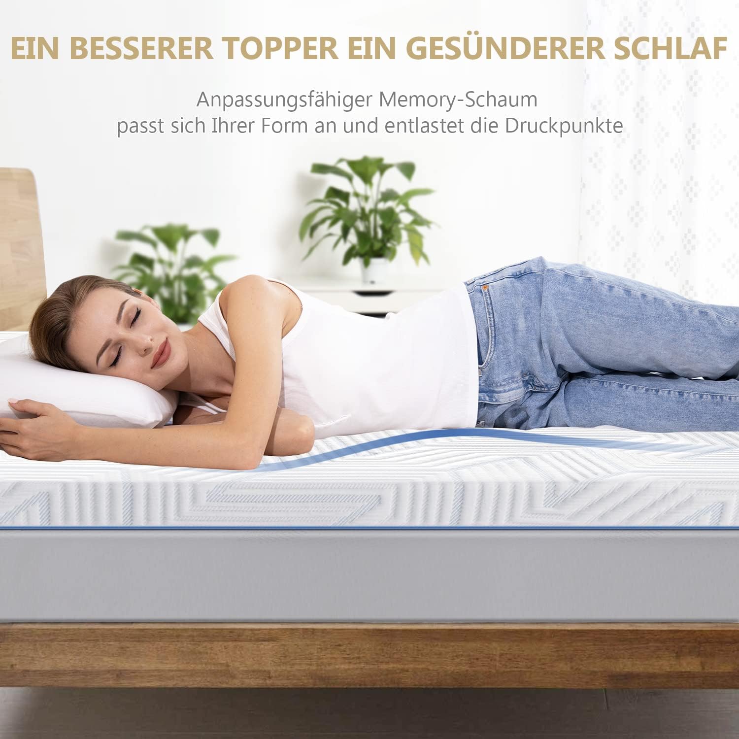 Thumbnail 6 de BedStory Matratzentopper 140x200 cm mit Gel- & Kaltschaum, 7,5 cm Höhe