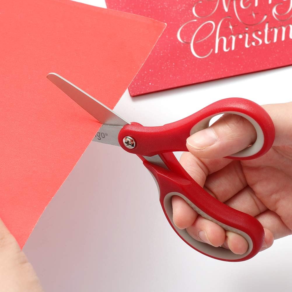 Detalle de LIVINGO Kinderschere – 13 cm, links-/rechtsgängige Sicherheits-Schere, stumpfe Spitze, 3 Stück
