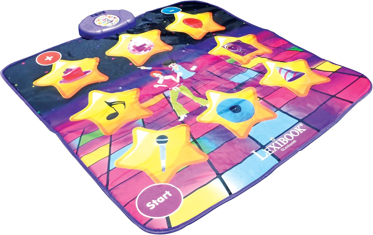 Thumbnail 6 de Lexibook Tapis de Danse électronique DM10LXB – Touches lumineuses et enceinte intégrée (Violet/Jaune)
