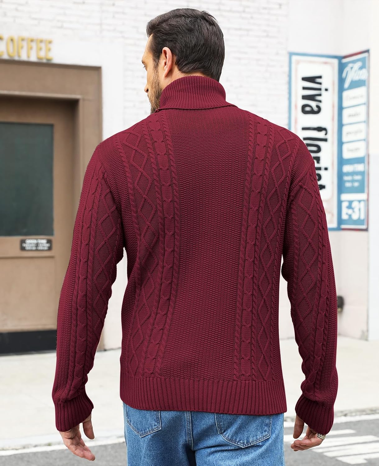 Detalle de Zetieny Herren Rollkragenpullover – Slim Fit Feinstrick mit Rollkragen, Langarm