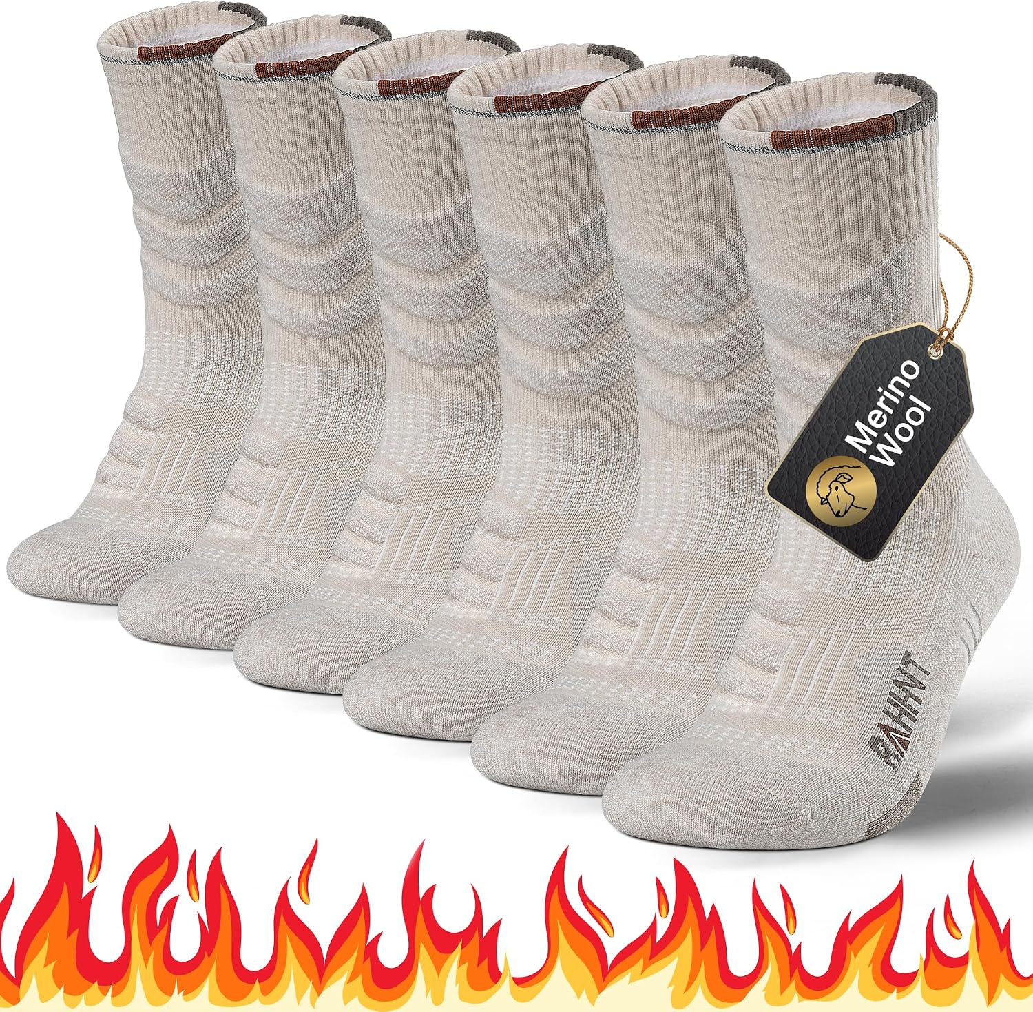 Thumbnail 2 de Merino Wool Thermal Walking Hiking Socks 3 pairs