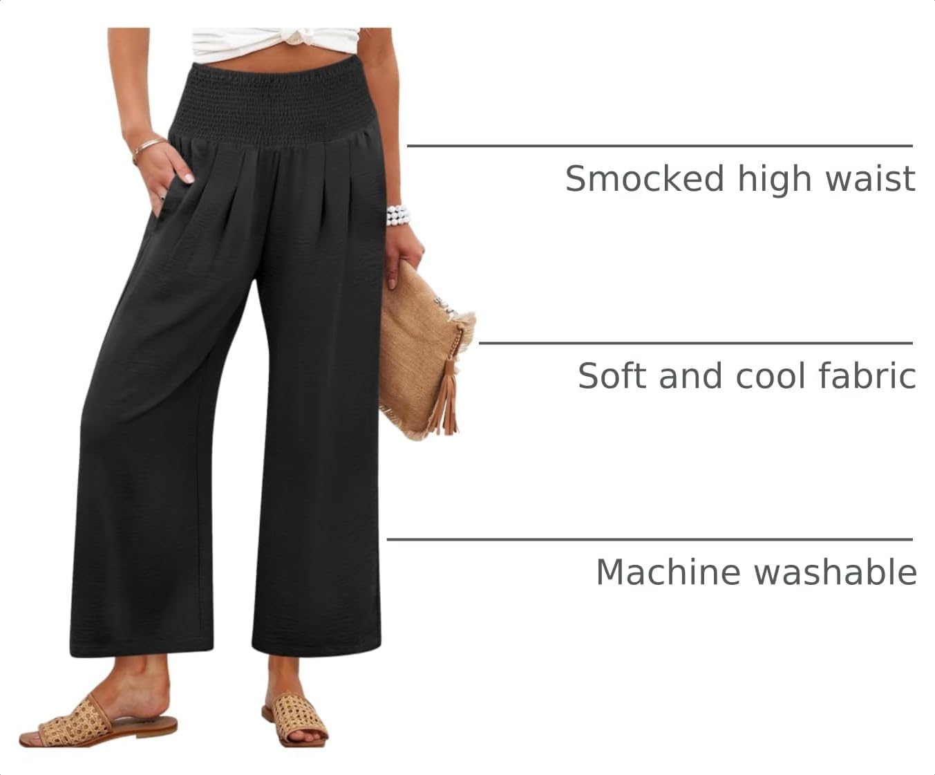 Detalle 2 de ANRABESS Womens Wide Leg Palazzo Pants with Pockets