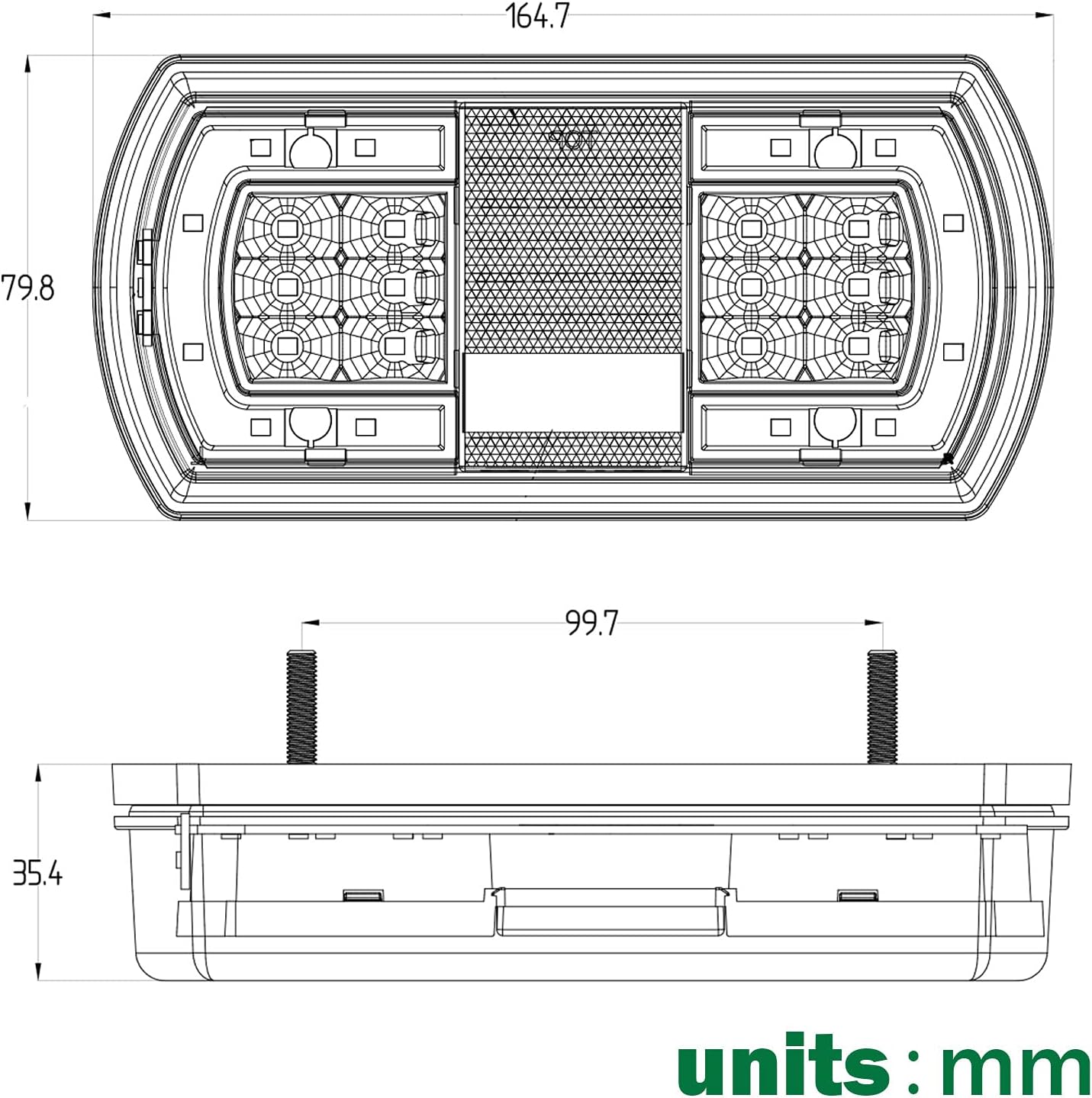 Detalle de AGRISHOP 12/24V LED Trailer Lights 4Function 🚚