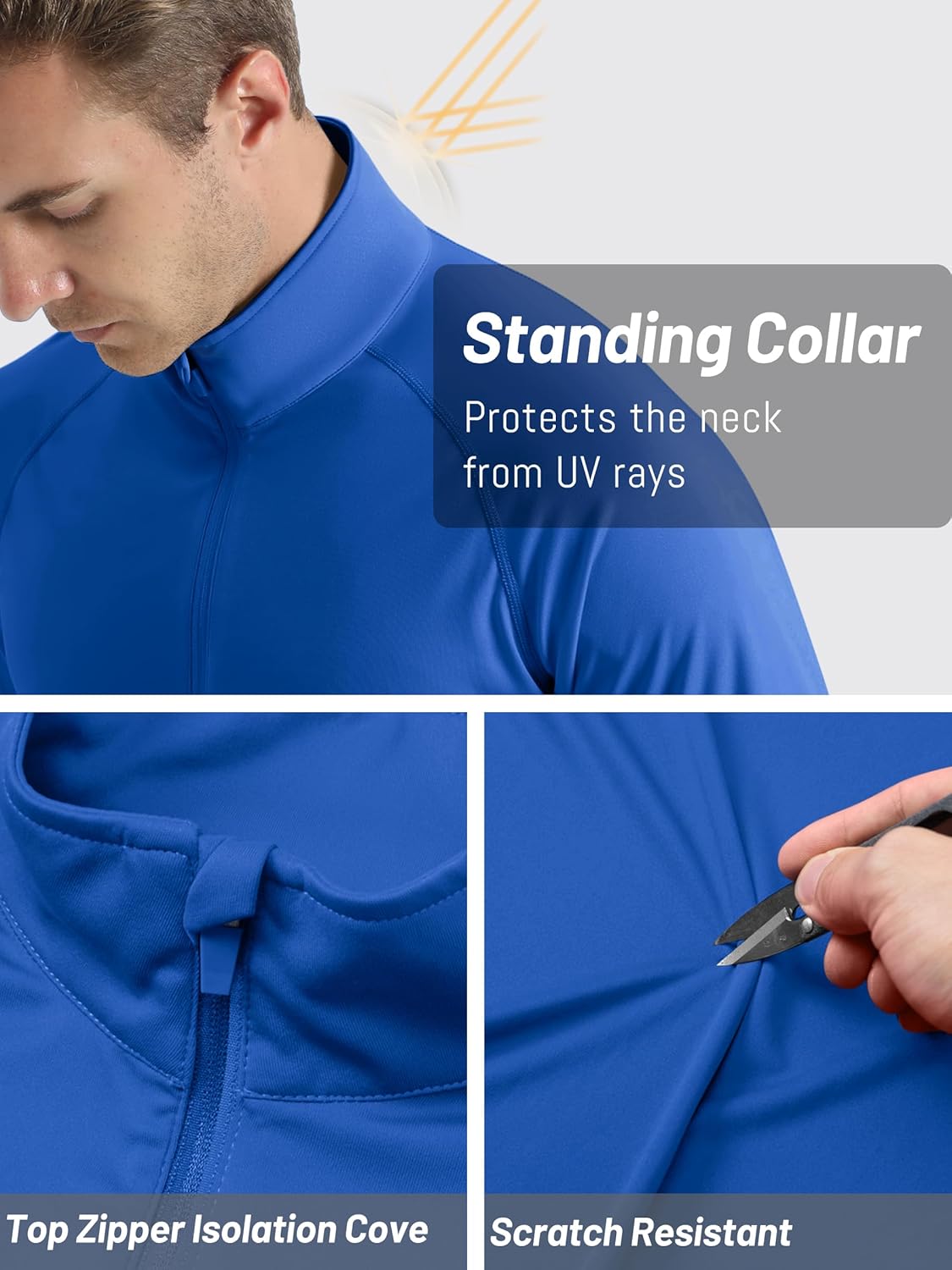 Thumbnail 5 de TACVASEN Men’s Long Sleeve 1/4-Zip Athletic Rash Guard Shirt (UPF 50+)