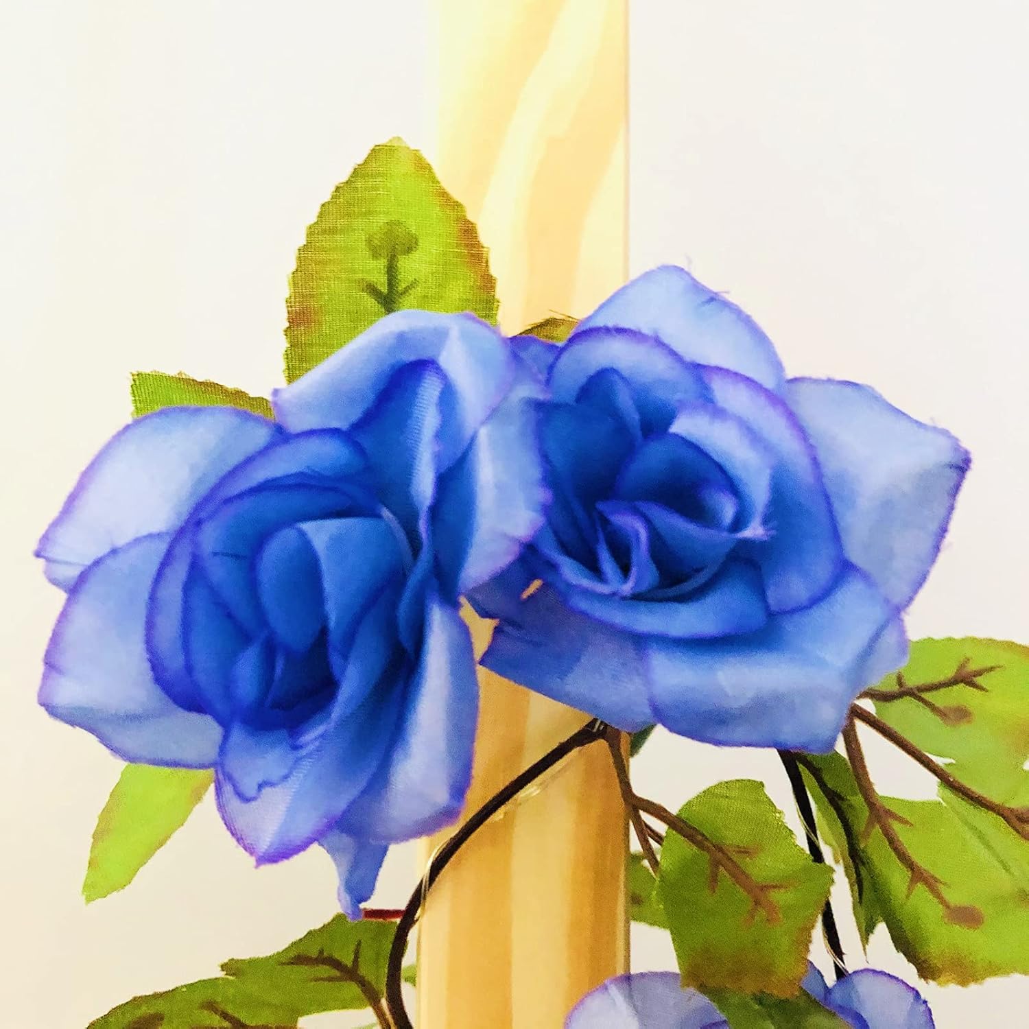 Thumbnail 5 de Riaxuebiy 7.5ft 20 LED Rose String Lights with 17-Head Ivy Garland – Blue