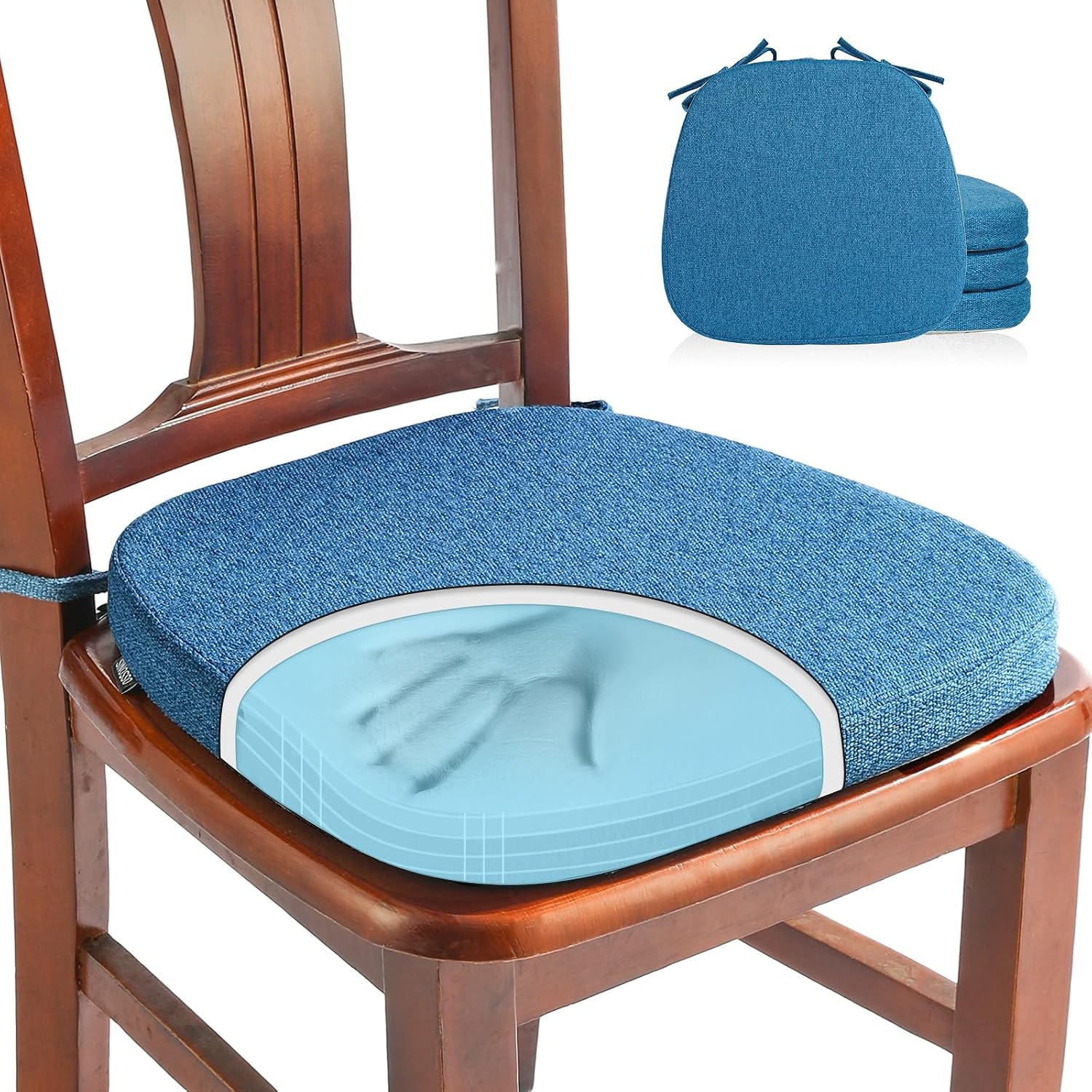 Detalle de SINOSSO Memory Foam Chair Cushions 16-inch