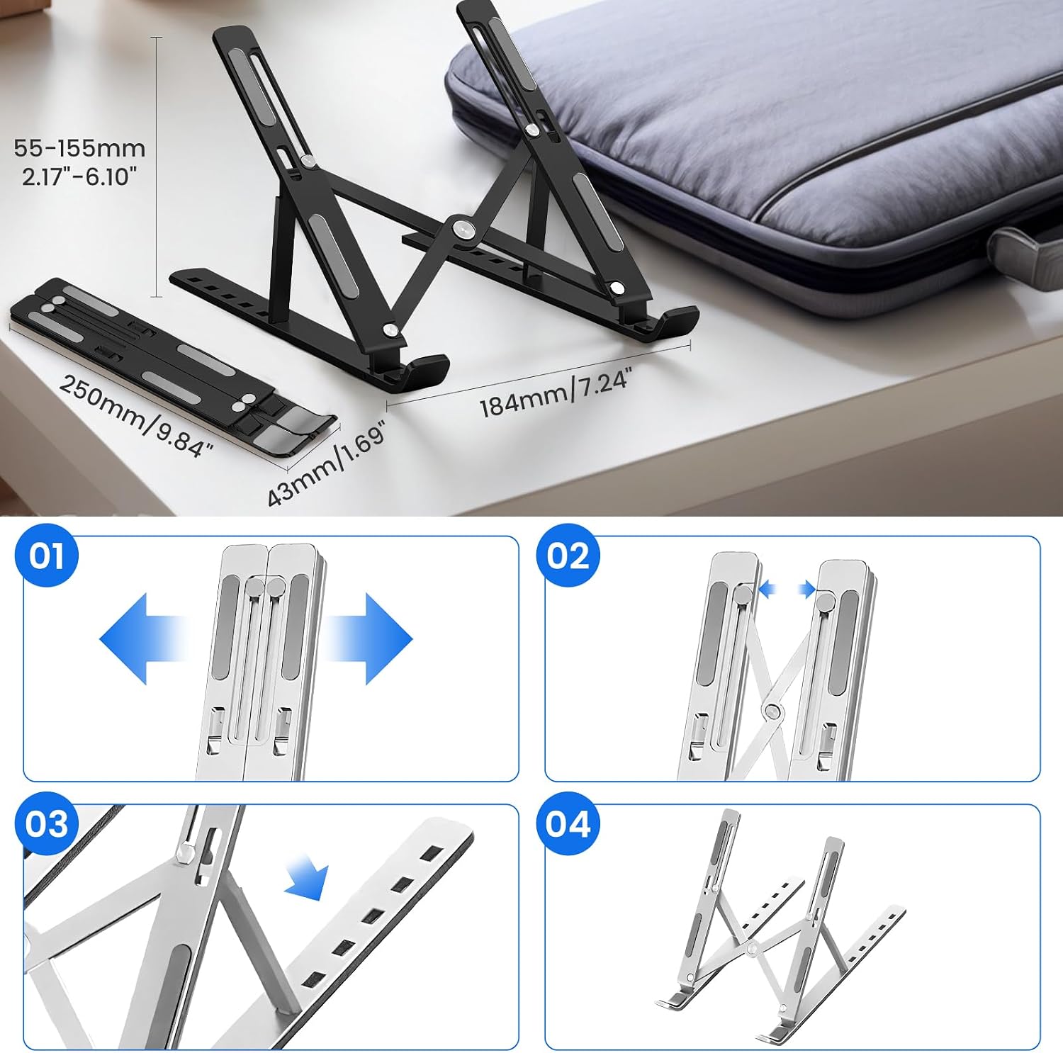 Detalle de GrandMil laptop stand, 10 kg capacity