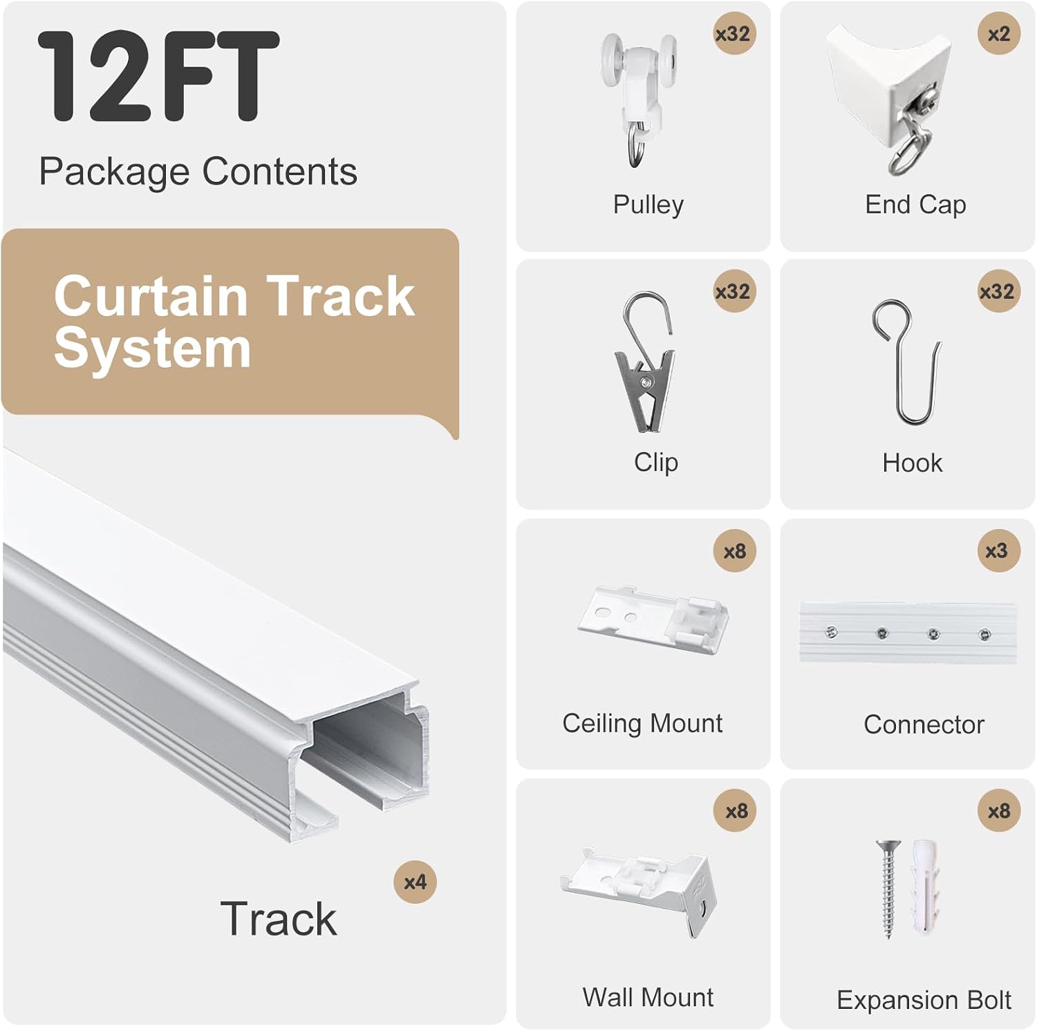Thumbnail 5 de MaKefeile Curtain Track 9ft-12ft