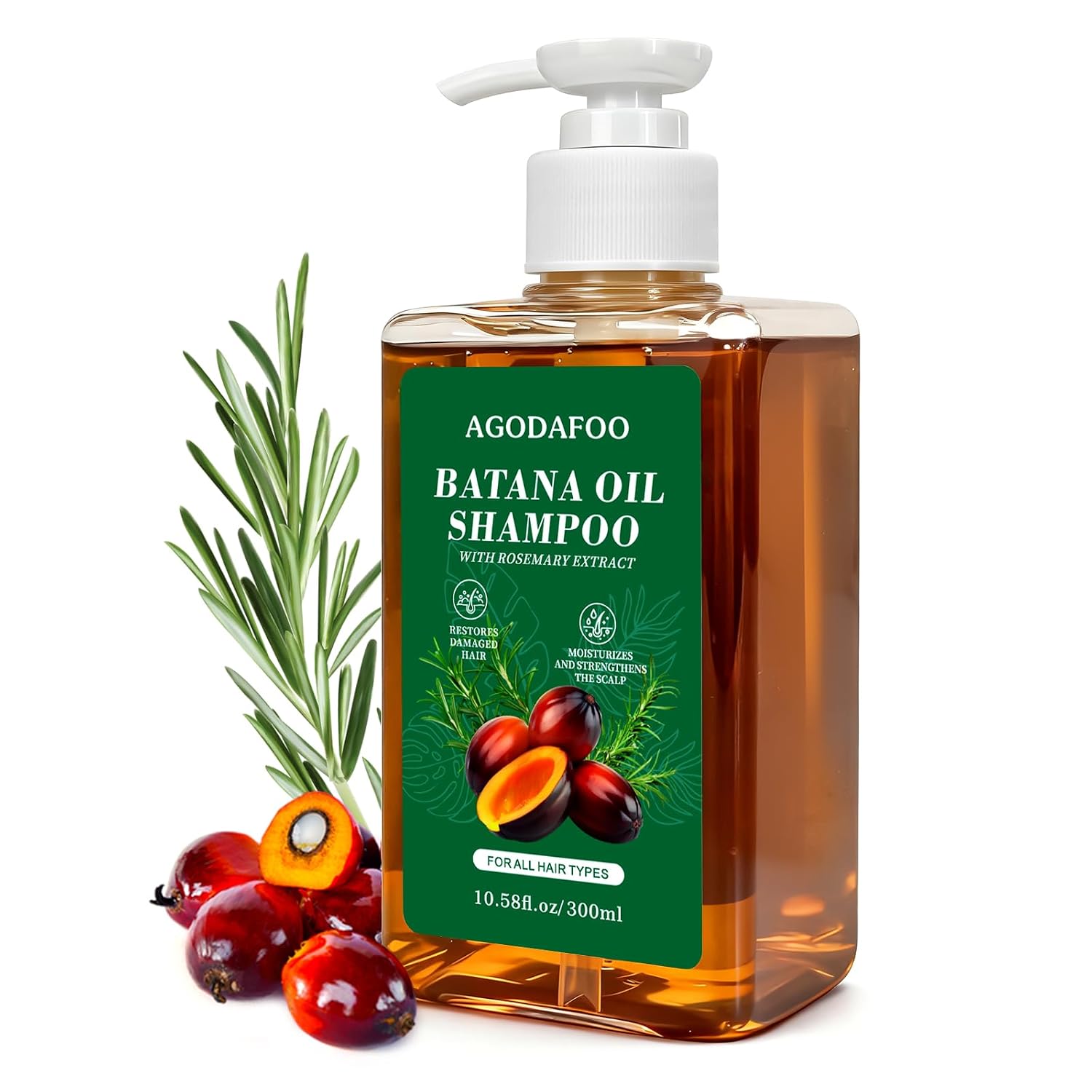 Detalle de Agodafoo Batana Oil Shampoo with Rosemary Oil, 10.58 fl oz