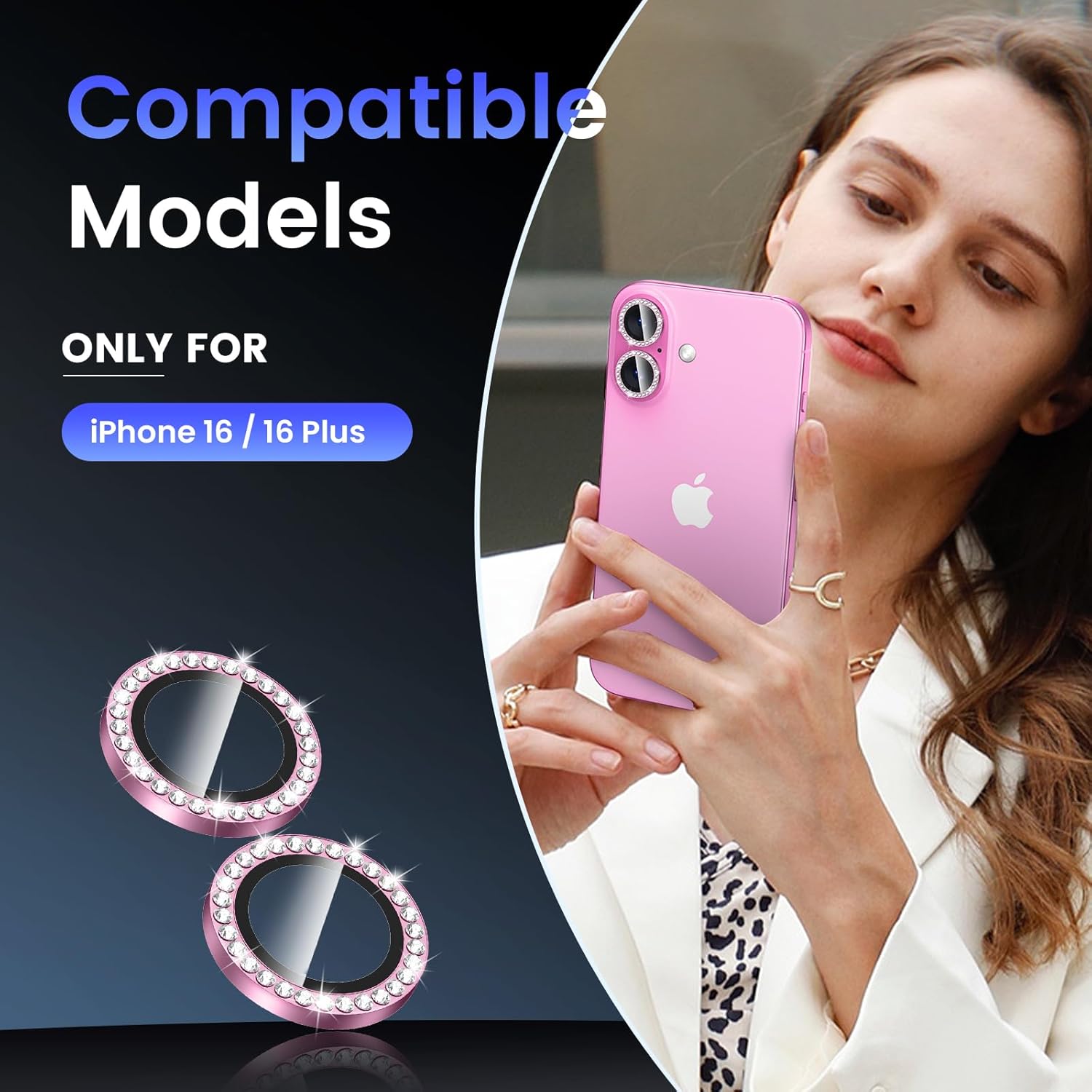 Detalle 2 de Tensea iPhone 16 camera lens protector 9H