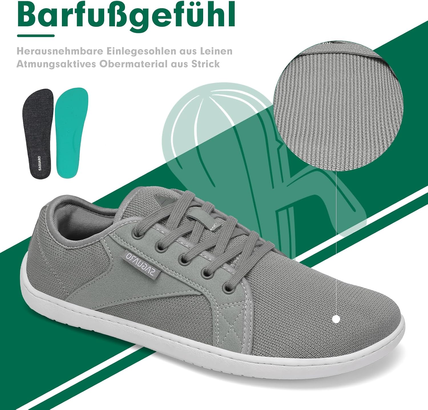 Thumbnail 4 de SAGUARO Unisex Knit Barfußschuhe mit breiter Zehenbox und Zero-Drop Sohle (Luck Ⅰ), Gr. 36–48