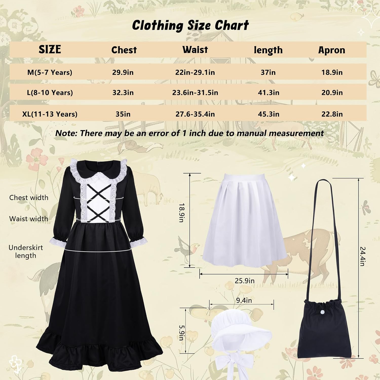 Thumbnail 4 de MELAND Victorian Costume Girl for Ages 5-13