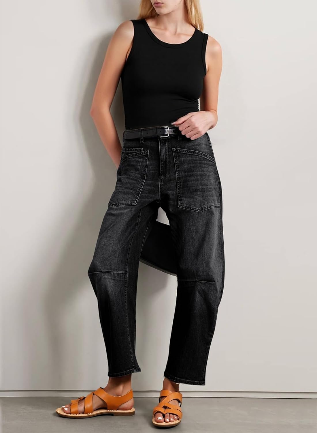 Thumbnail 2 de EVALESS Baggy Barrel Jeans High Waisted Ankle